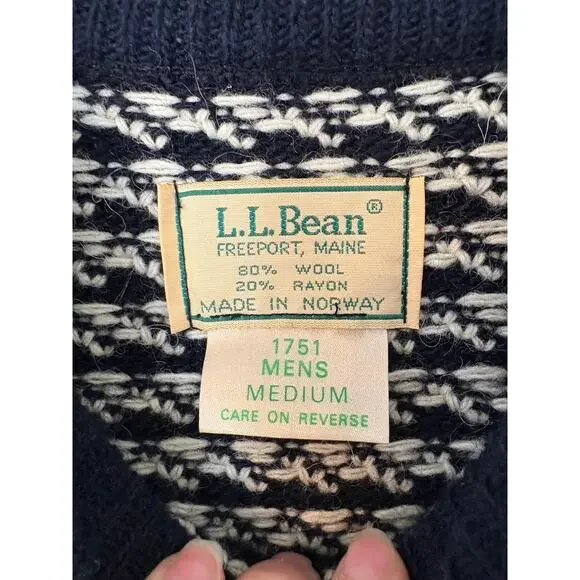 Vintage 80s LL Bean Norwegian Birds Eye fisherman’s sweater - Picture 4 of 4